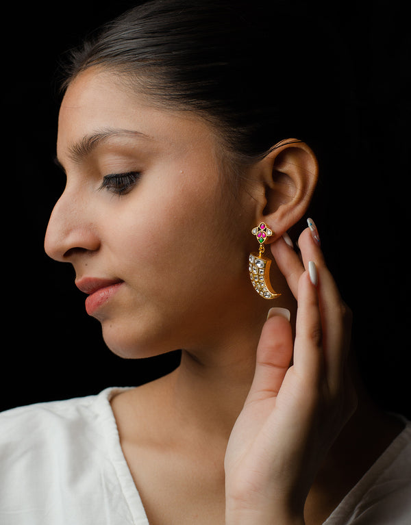 White Tiger Earrings